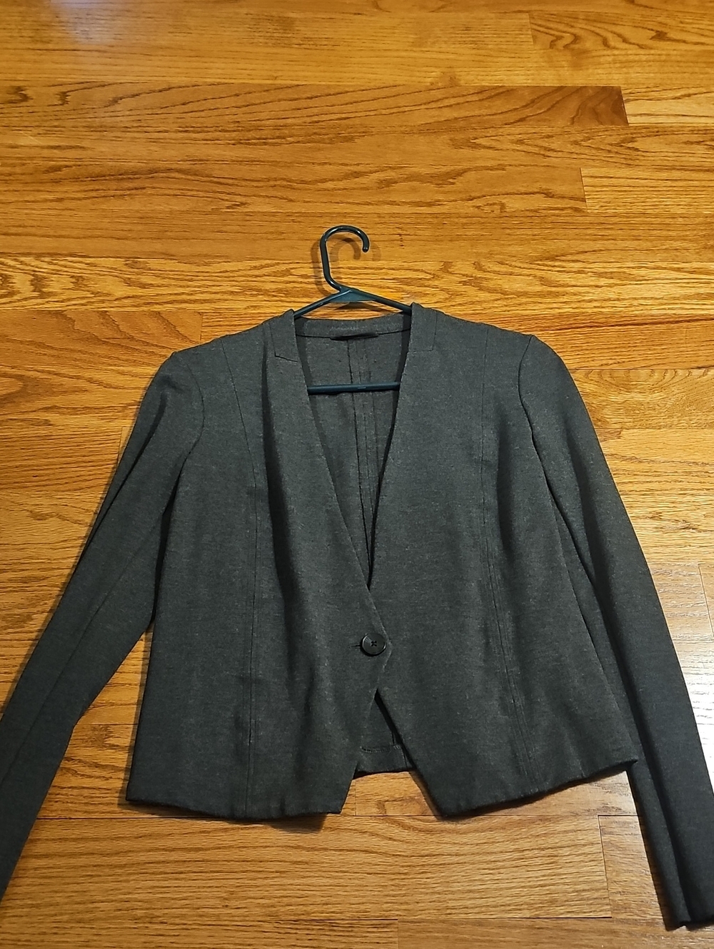 Armani Exchange Dark Charcoal Single-Button Open Blazer